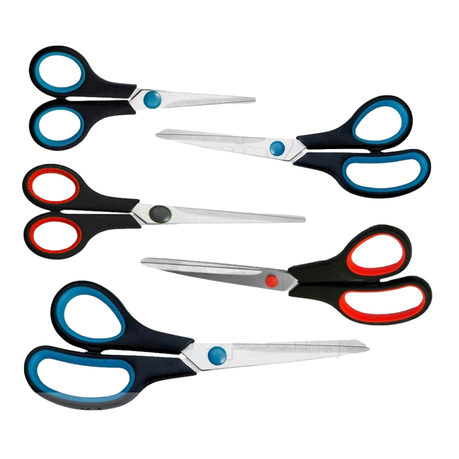 5 Pc Scissor Set.Red & Blue