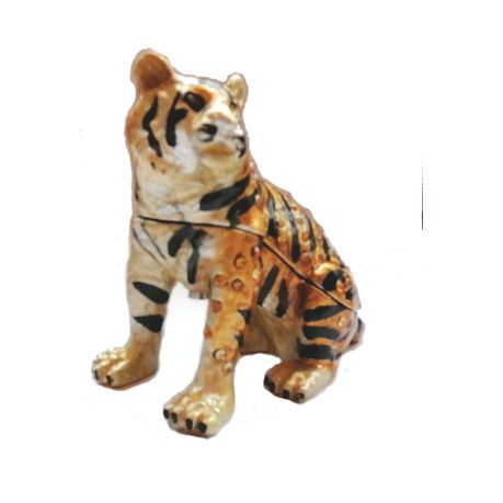 Tiger Hand-Painted Enameled Decorative Hinged Jewelry Animal Trinket Box Buy Online in Zimbabwe thedailysale.shop