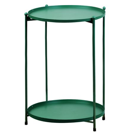 2-Tier Metal Round Side Table with Removable Tray Buy Online in Zimbabwe thedailysale.shop