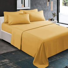 Load image into Gallery viewer, Wrinkle Resistant Super King Sheet Set Caramel Gold 4 Piece Bedding
