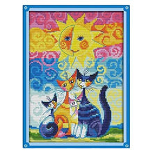 Load image into Gallery viewer, Cute Cats Under The Sun Cross Stitch - Light
