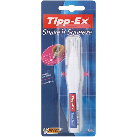 Tipp-Ex Shake 'n Squeeze - 8ml White (Blister of 1) Squeezable Pen