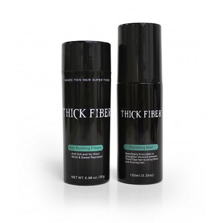 Thick Fiber Hair Fiber with Fiber Hold Mist (Black)