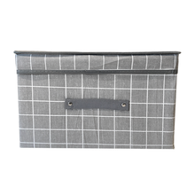 Load image into Gallery viewer, Aesthetic Grid Pattern Foldable Storage Container | Grey &amp; White
