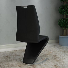 Load image into Gallery viewer, Z shape classic royal dining chair with metal legs (Black) Y-587
