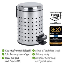 Load image into Gallery viewer, Wenko - 3L Pedal Bin - Leman - Perforated Stainless Steel
