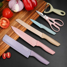 Load image into Gallery viewer, Hestia 6 Piece Non-Stick Kitchen Knife Set – Pastel
