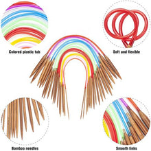 Load image into Gallery viewer, 80cm Circular Carbonized Bamboo Knitting Kits Needle Set
