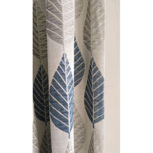 Load image into Gallery viewer, Curtain Set - 5m Blue Leave + 5m 1898 Embroidered Linen Voile
