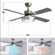 Load image into Gallery viewer, 52 Inch Silver Ceiling Fan With Remote Control
