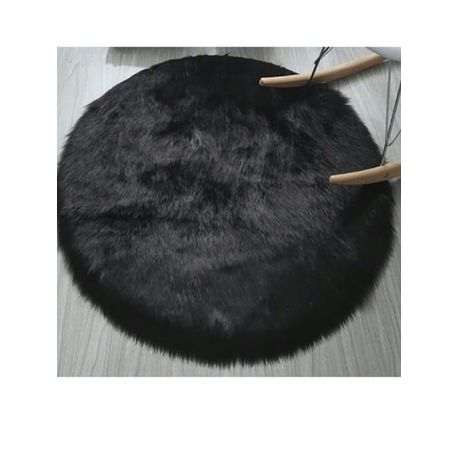 Black Round Fur Faux Rug (100cmx100cm) Buy Online in Zimbabwe thedailysale.shop