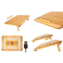 Load image into Gallery viewer, College Originals Eco-Friendly Bamboo Notebook Retro Cooler Stand
