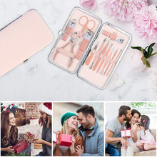 Load image into Gallery viewer, 12 Piece Quality Manicure &amp; Pedicure Set Nail Clipper Kit - Rose Gold
