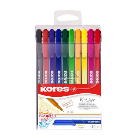 Kores K-liner Triangular Fineliners (Wallet of 10) Buy Online in Zimbabwe thedailysale.shop