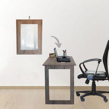 Load image into Gallery viewer, Fold Up Wall Mounted Study Desk &amp; Mirror 80x60cm - Rustic Wood
