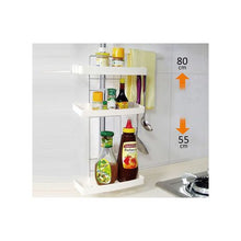 Load image into Gallery viewer, Adjustable Kitchen Folding Cabinet Pole Shelf - White
