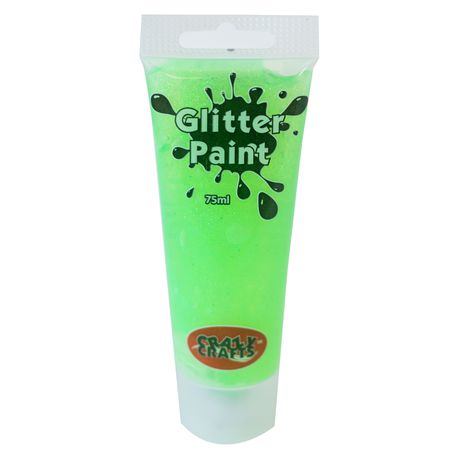 Crazy Crafts Acrylic Glitter Paint - Neon Yellow Glitter