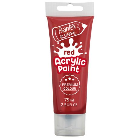 Bantex, Acrylic Paint 75ml - Red Buy Online in Zimbabwe thedailysale.shop