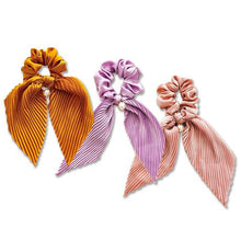 Load image into Gallery viewer, Scrunchies–5 Satin,5 Velvet,3 With Ribbons and Pearls &amp; 5 Skinny Hair Ties
