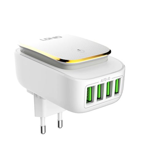 Ldnio A4405 White With Gold Rim Foldable Wall Charger With micro cable Buy Online in Zimbabwe thedailysale.shop