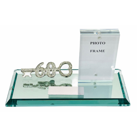 60th Key on Mirror Glass base engraving plate + Magnetic photo Frame Buy Online in Zimbabwe thedailysale.shop