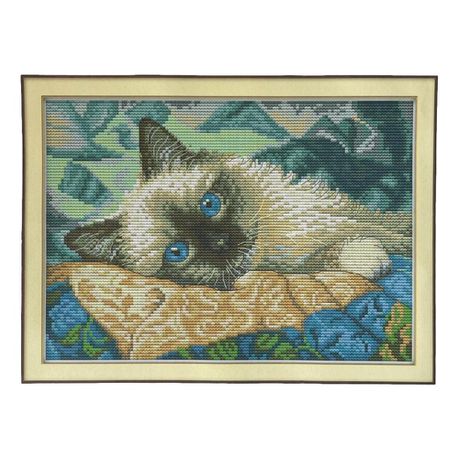 Blue Eyes Cat Cross Stitch