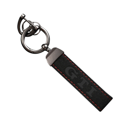 Suede Leather Car Key Ring Keyring - Volkswagen GTI Style | 13cm x 3cm