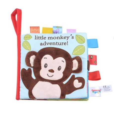 Soft Baby Label Cloth Book - Little Monkey's Adventure Buy Online in Zimbabwe thedailysale.shop