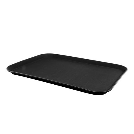 Bar Butler Rect. Tray Non-Slip Fibreglass Black (355X455Mm)