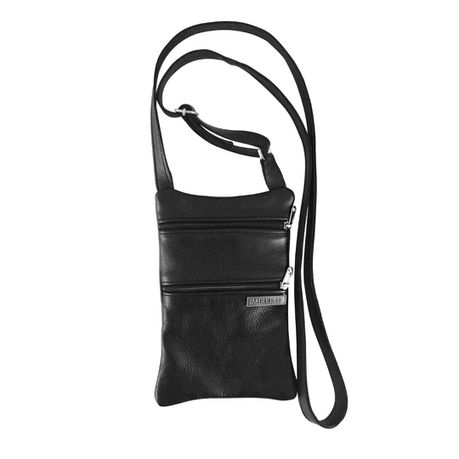 MIRELLE Genuine Leather 2 Pocket Crossbody - Black Buy Online in Zimbabwe thedailysale.shop