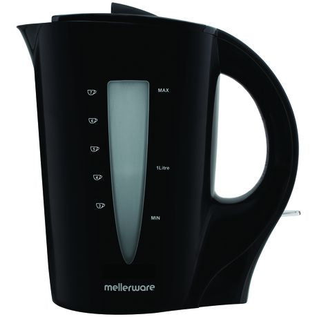 Mellerware Kettle Corded Plastic Black 1.7L 2200W Sabie