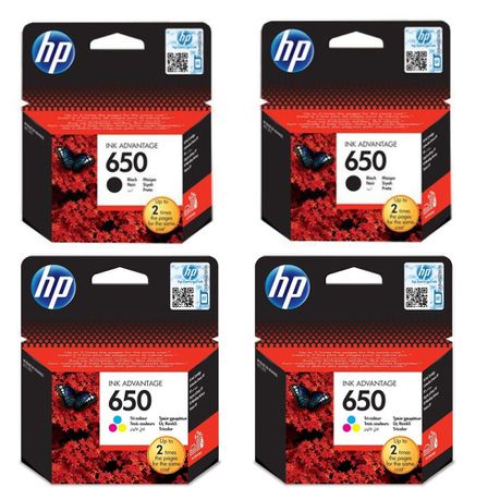 HP 650 Ink Combo Pack - 2 xHP650 Black & 2 x HP 650 Colour