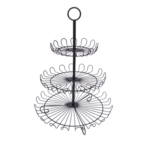 3 Tier Decorative Steel Cupcake Stand-Black