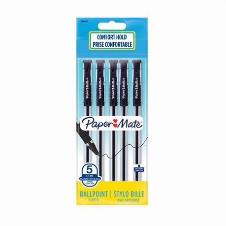 PAPER MATE Brite 0,7mm Black ballpoint pen 5pk