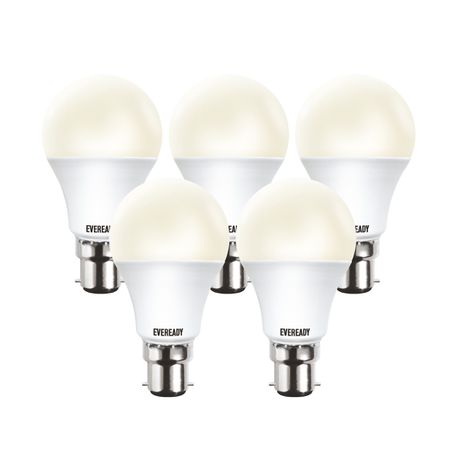 Eveready - LED A60 7W Bayonet - Pack of 5 - Warm White