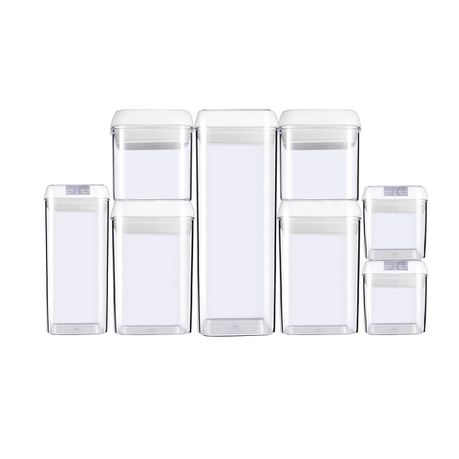 (JDBY-W8PK) Airtight Food Storage Containers Set 8 Piece Organisation Clear