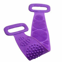 Load image into Gallery viewer, Silica Gel Bath Towel Rub Brush Back Scrubber - Purple
