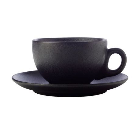 Maxwell and Williams Black Caviar Cups and Saucers 250ml - Set of 4 Buy Online in Zimbabwe thedailysale.shop