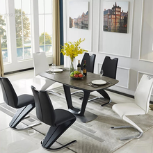 Load image into Gallery viewer, Z shape classic royal dining chair with metal legs (Black) Y-587
