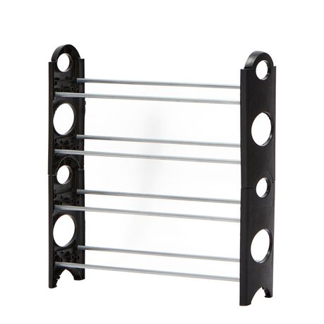 Gretmol 4 Tier Stackable Shoe Storage Rack - Black