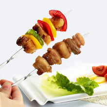 Load image into Gallery viewer, Kitchen Reusable Flat Stainless Steel Barbecue Skewers
