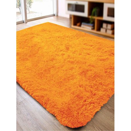 Orange Shaggy Fluffy Rug (200cmx150cm) Buy Online in Zimbabwe thedailysale.shop