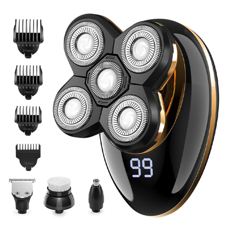 Man Up - Men’s 5-in-1 Waterproof Electric Head and Face Shaver - USB Charge Buy Online in Zimbabwe thedailysale.shop