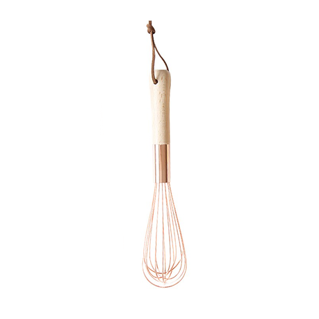 Hand Held Stainless Steel Rose Gold Egg Beater/Whisk & Wooden Handle 12 Buy Online in Zimbabwe thedailysale.shop