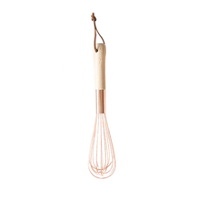 Load image into Gallery viewer, Hand Held Stainless Steel Rose Gold Egg Beater/Whisk &amp; Wooden Handle 12
