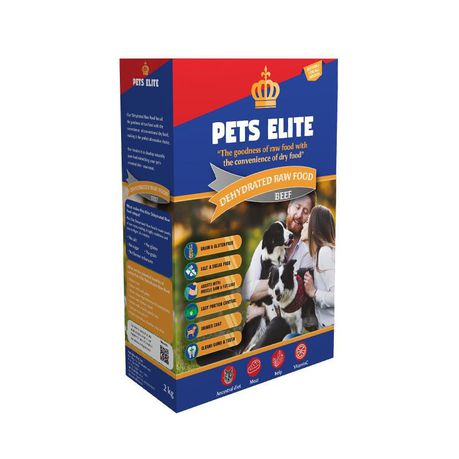 Pets Elite Dehydrated Raw Dry Food 2kg Beef