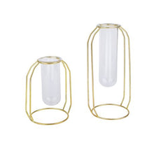 Load image into Gallery viewer, Vase Set With Suspended Cylinder Glass Vase - Set Of 2 Combo Deal
