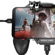 Load image into Gallery viewer, AK-77 4 Finger Mobile gaming controller with a cooling fan for PUBG Mobile
