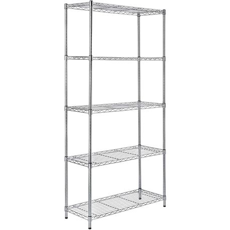 Anchor Heavy Duty 5 Tier Chrome Steel Wire Storage Shelving 160Kg per shelf