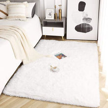 Load image into Gallery viewer, Large white Fluffy carpet rug for home and office
